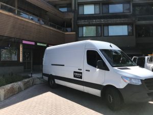 The Nova Heating Van parked at the Whistler Conference Center.